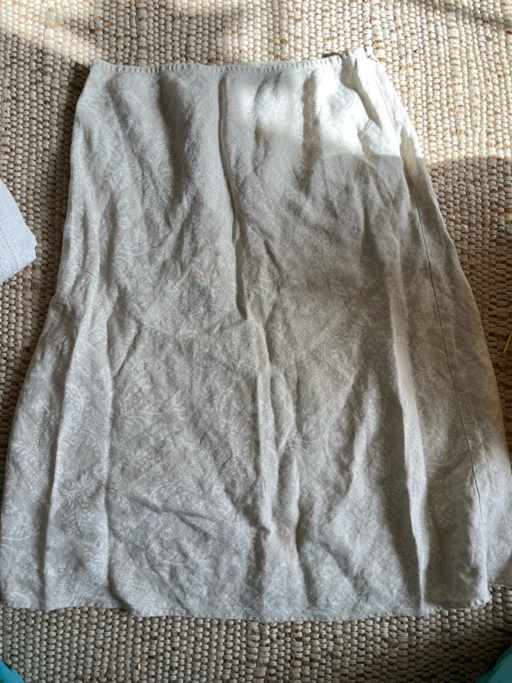 Classic A-Line White 100% Linen Skirt